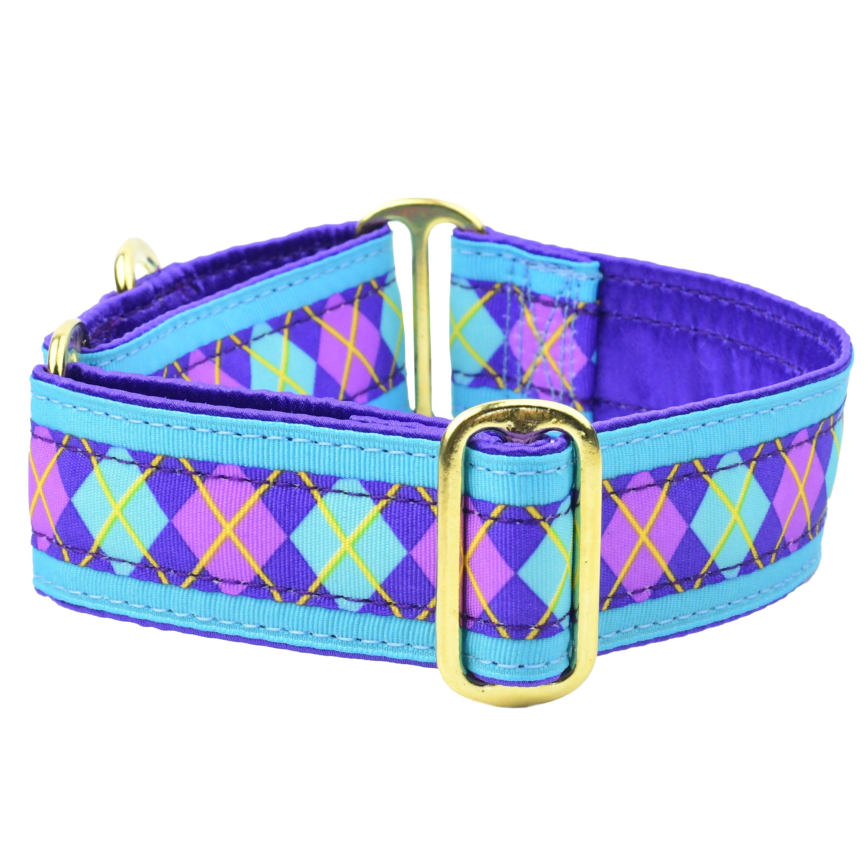 Argyle Purple and Turquoise - Limited Dog Collar