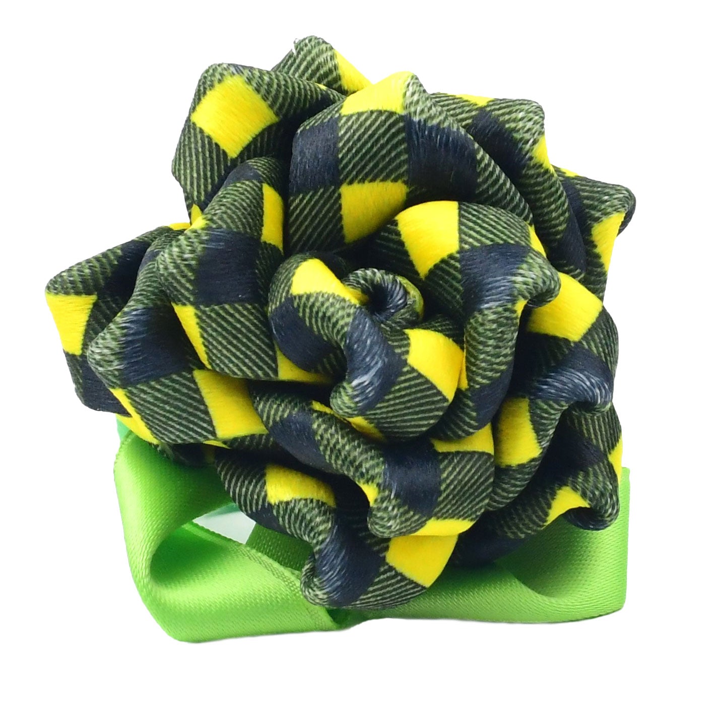 Collar Flower - Black and Yellow Plaid