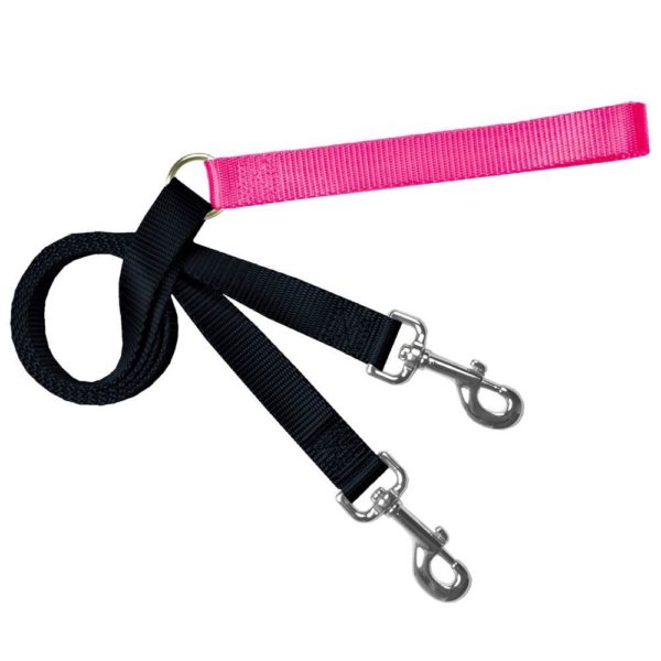 Black and hot pink training dog leash with adjustable hardware by Primemarket7