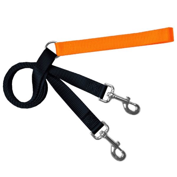 Black and orange training dog leash with adjustable hardware by Primemarket7