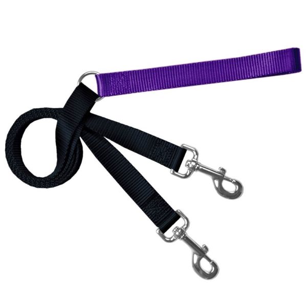 Black and purple training dog leash with adjustable hardware by Primemarket7