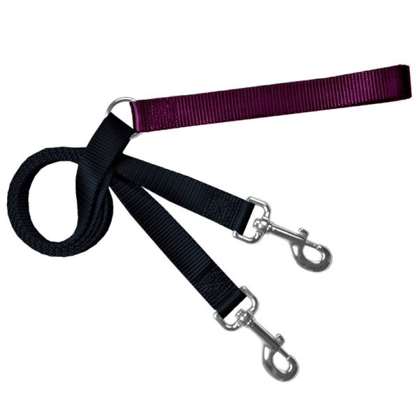 Black and burgundy training dog leash with adjustable hardware by Primemarket7