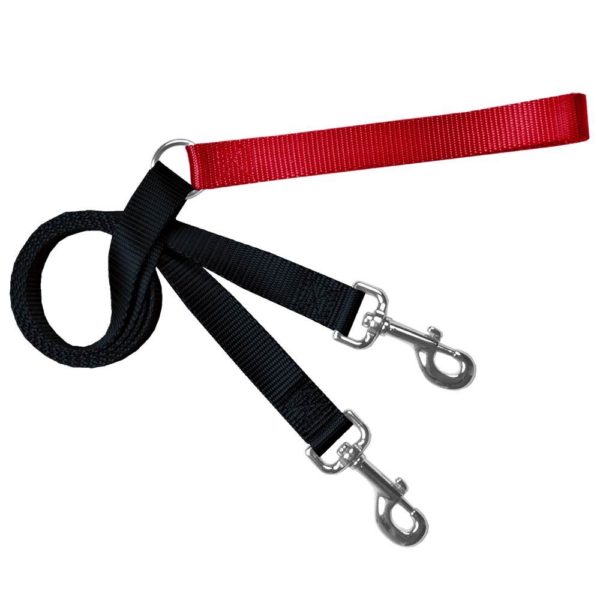 Black and red training dog leash with adjustable hardware by Primemarket7