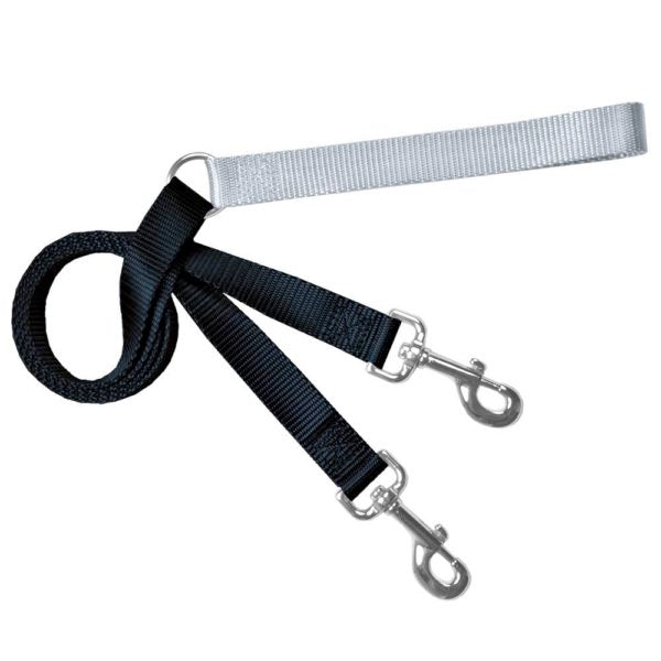 Black and silver training dog leash with adjustable hardware by Primemarket7