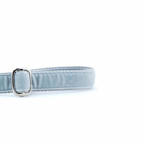 Close-up of silver velvet dog leash handle with adjustable feature by Primemarket7