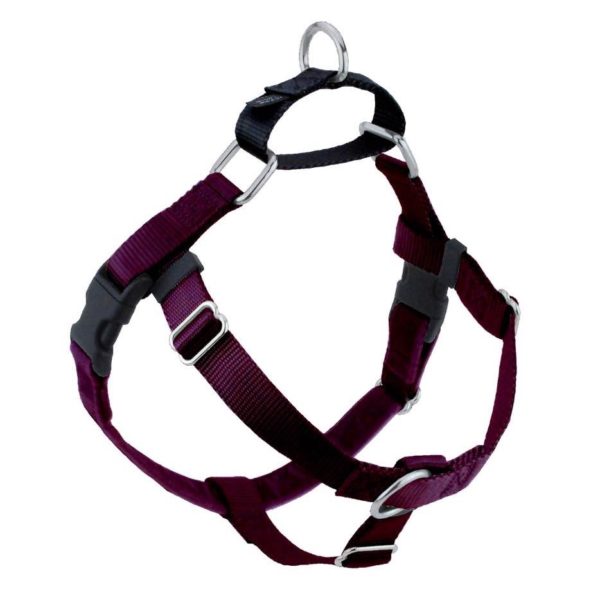 Burgundy no-pull freedom dog harness with double leash attachment points by Primemarket7