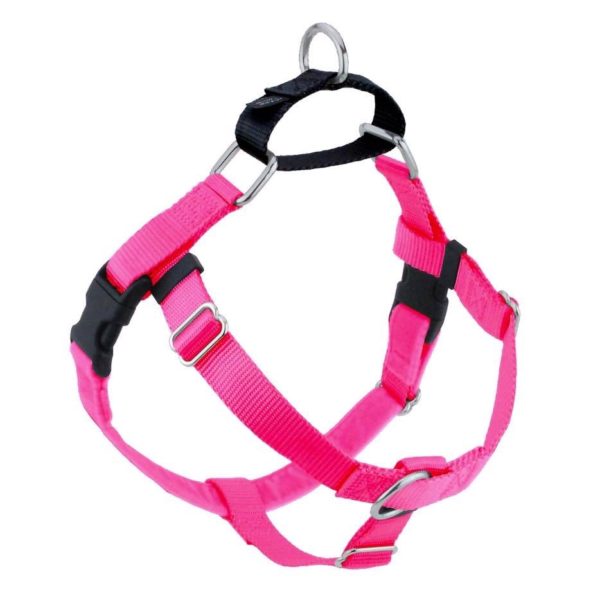 Hot Pink no-pull freedom dog harness with double leash attachment points by Primemarket7
