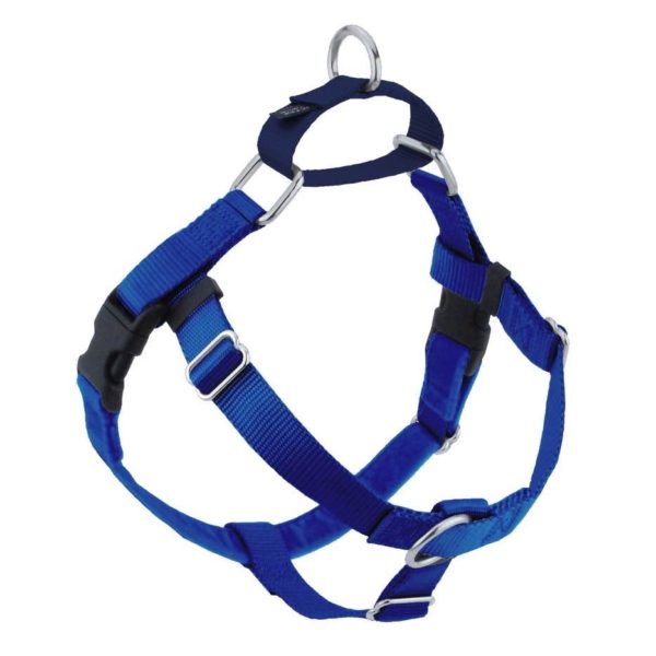 Royal blue no-pull freedom dog harness with double leash attachment points by Primemarket7