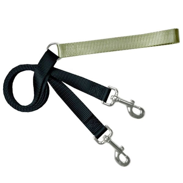 Tan and black training dog leash with adjustable hardware by Primemarket7